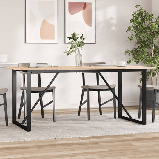 Tavolo da Pranzo Telaio a O 180x90x75 cm Legno Pino e Acciaio | homemem39