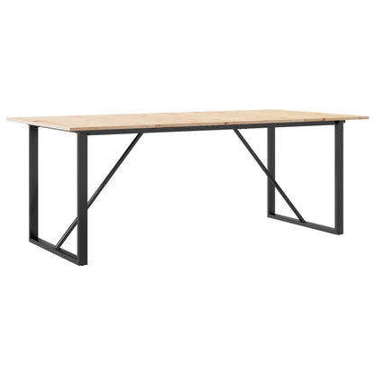 Tavolo da Pranzo Telaio a O 200x100x75 cm Legno Pino e Acciaio | homemem39