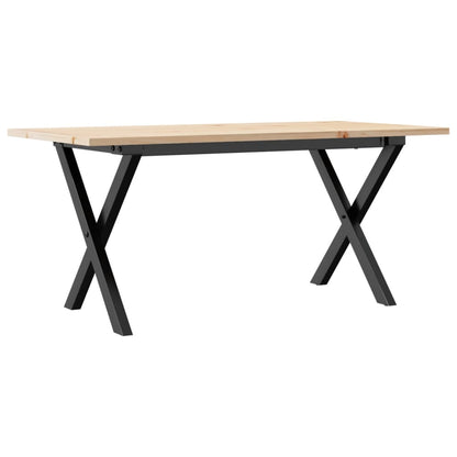 Tavolino da Salotto Telaio a X 90x40x45 cm Legno Pino e Acciaio | homemem39