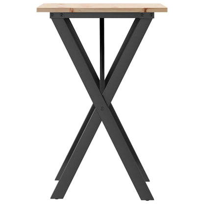 Tavolo da Pranzo Telaio a X 50x50x75 cm Legno Pino e Acciaio | homemem39