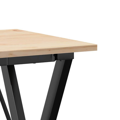 Tavolo da Pranzo Telaio a X 50x50x75 cm Legno Pino e Acciaio | homemem39