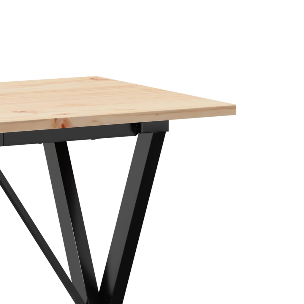 Tavolo da Pranzo Telaio a X 80x50x75 cm Legno Pino e Acciaio | homemem39