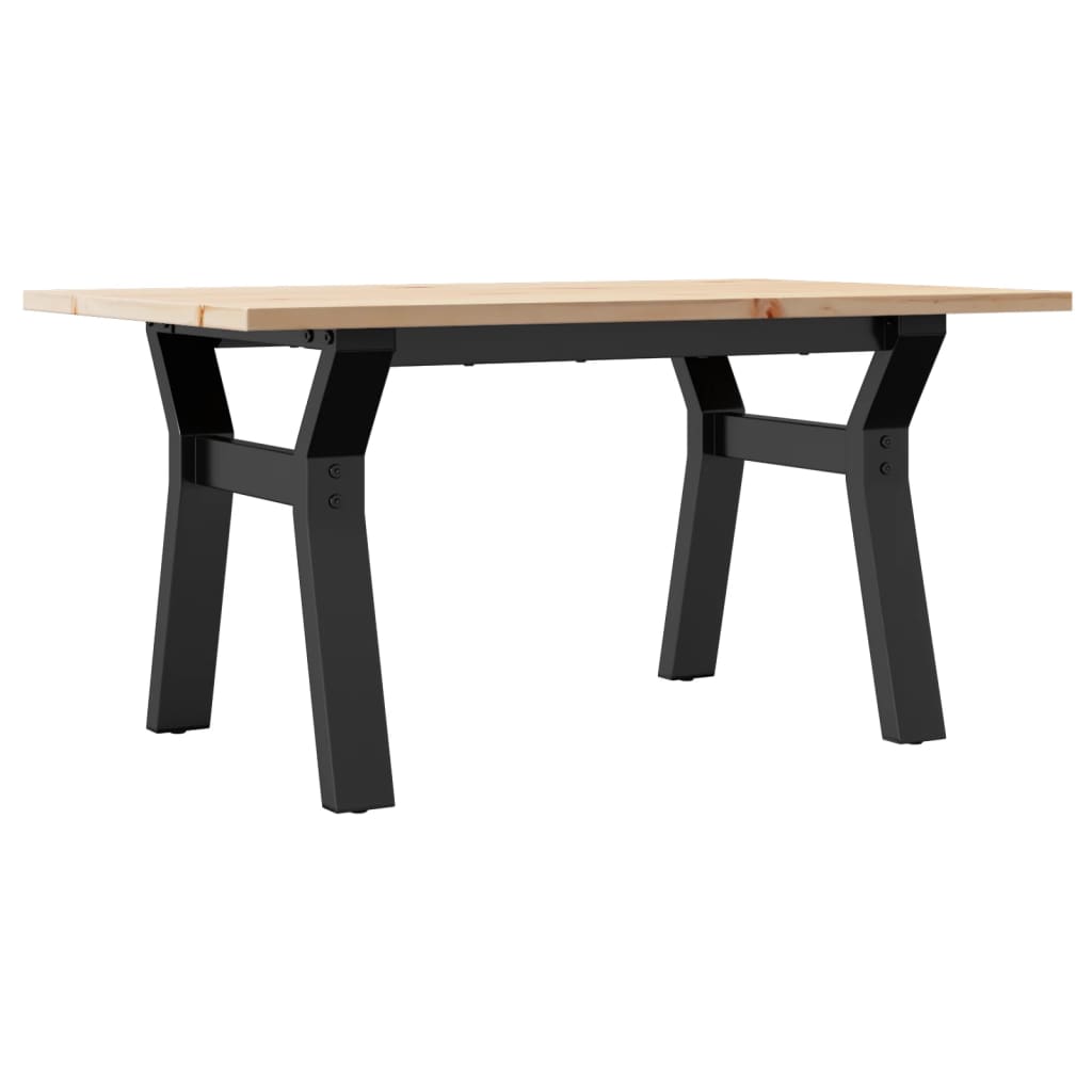 Tavolino da Salotto Telaio a Y 80x50x40 cm Legno Pino e Acciaio | homemem39