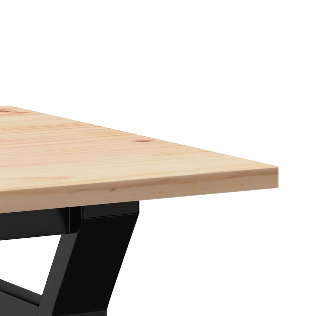 Tavolino da Salotto Telaio a Y 80x50x40 cm Legno Pino e Acciaio | homemem39