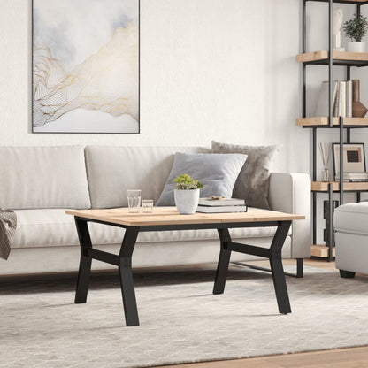 Tavolino da Salotto Telaio a Y 80x80x45 cm Legno Pino e Acciaio | homemem39