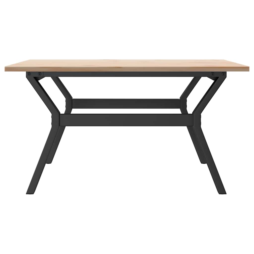 Tavolino da Salotto Telaio a Y 90x90x45 cm Legno Pino e Acciaio | homemem39