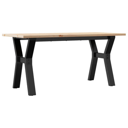 Tavolino Salotto Telaio a Y 100x50x45 cm Legno Pino e Acciaio | homemem39