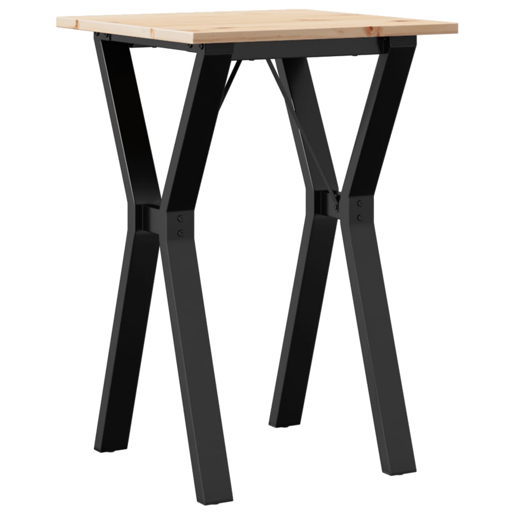 Tavolo da Pranzo Telaio a Y 50x50x75 cm Legno Pino e Acciaio | homemem39