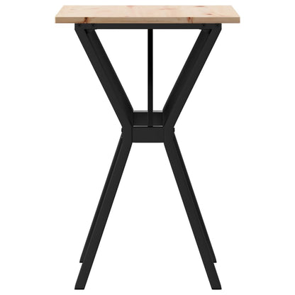 Tavolo da Pranzo Telaio a Y 50x50x75 cm Legno Pino e Acciaio | homemem39