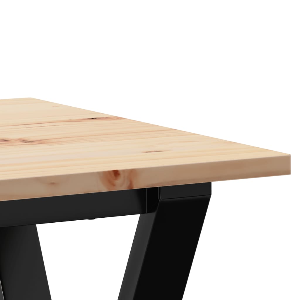 Tavolo da Pranzo Telaio a Y 50x50x75 cm Legno Pino e Acciaio | homemem39