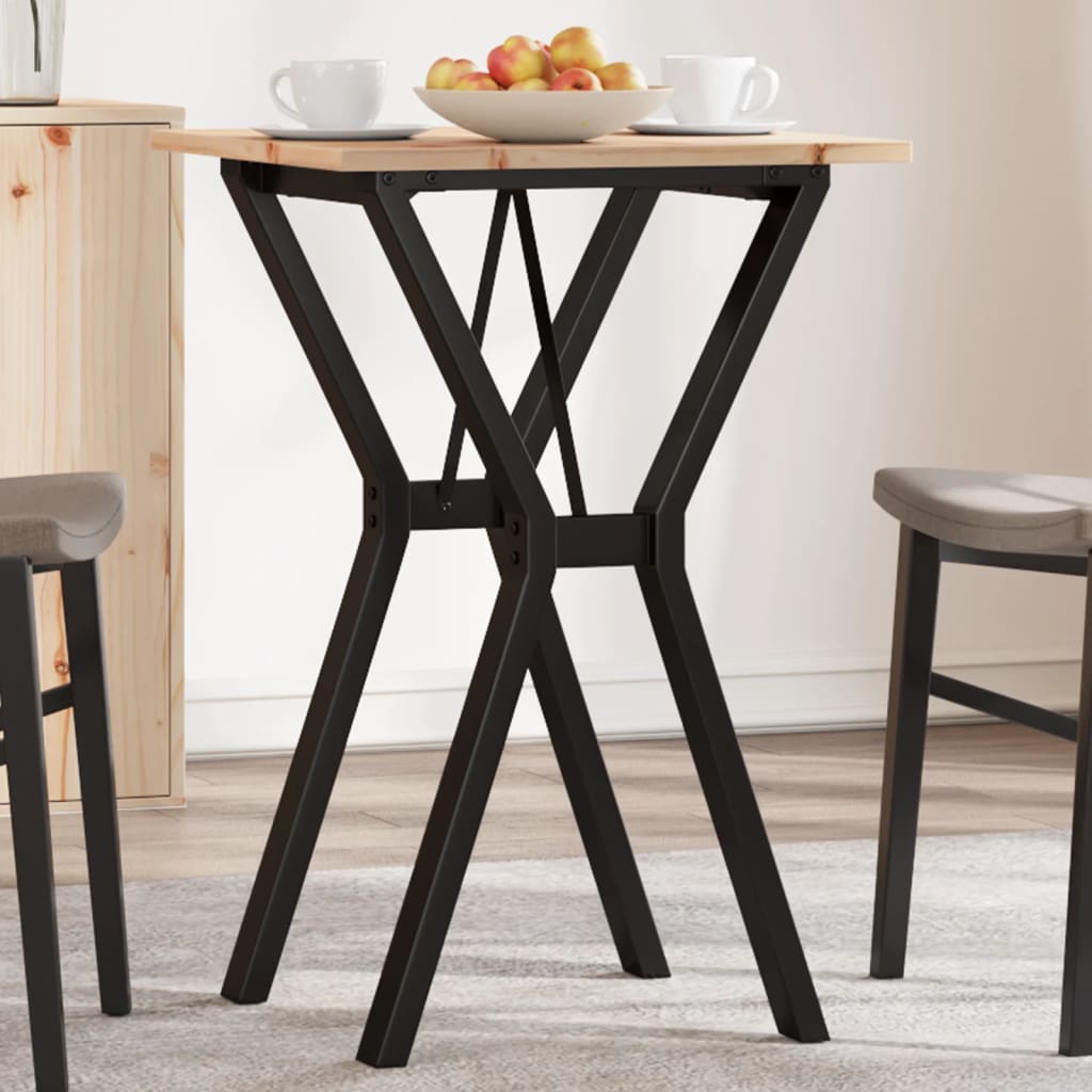 Tavolo da Pranzo Telaio a Y 50x50x75 cm Legno Pino e Acciaio | homemem39