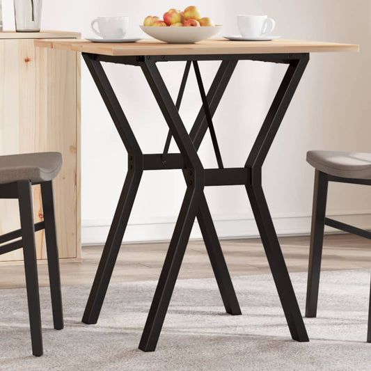 Tavolo da Pranzo Telaio a Y 60x60x75 cm Legno Pino e Acciaio | homemem39