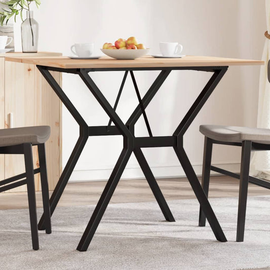 Tavolo da Pranzo Telaio a Y 90x90x75 cm Legno Pino e Acciaio | homemem39