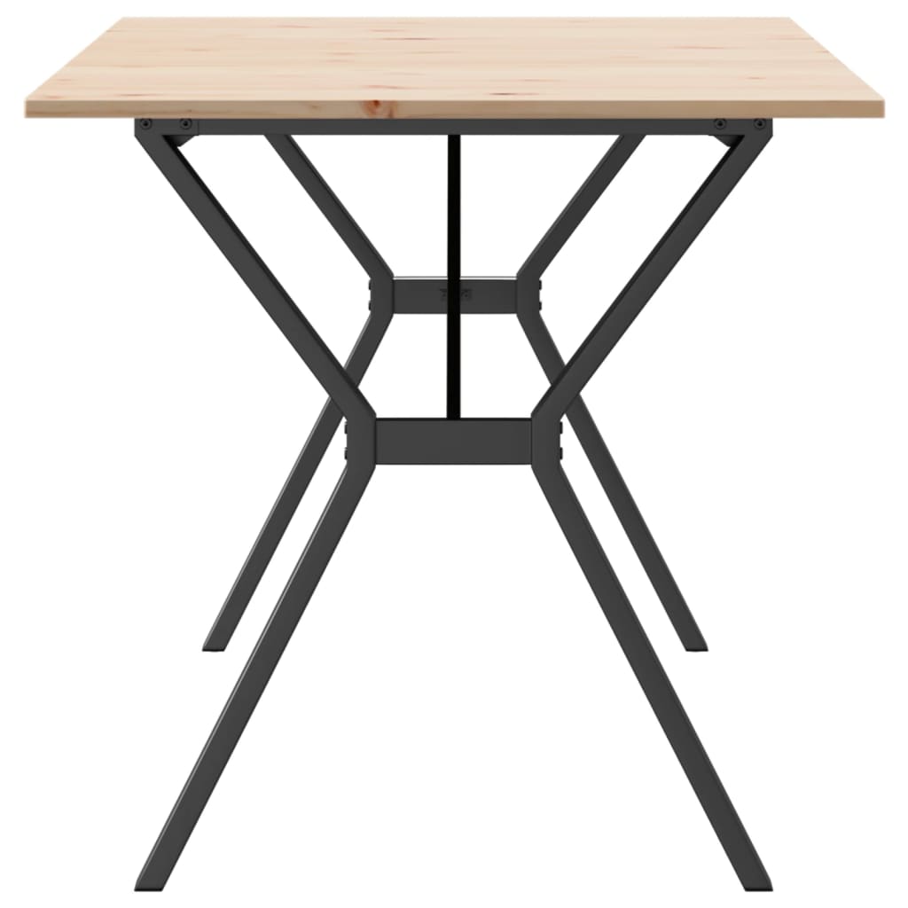 Tavolo da Pranzo Telaio a Y 160x80x75 cm Legno Pino e Acciaio | homemem39