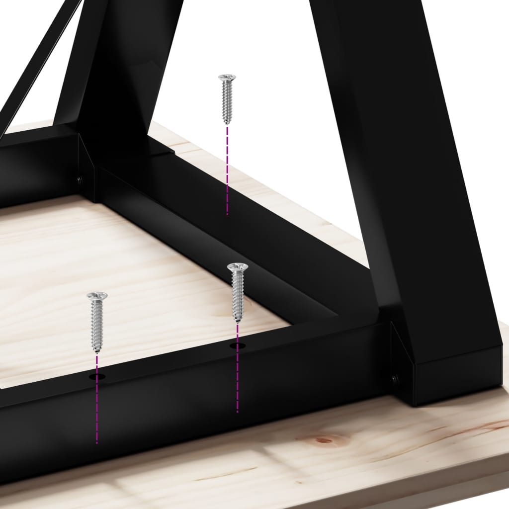 Tavolo da Pranzo Telaio a Y 160x80x75 cm Legno Pino e Acciaio | homemem39