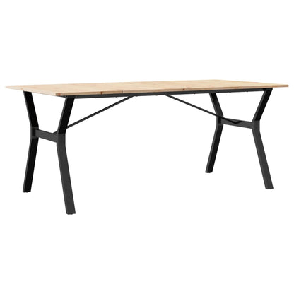 Tavolo da Pranzo Telaio a Y 180x90x75 cm Legno Pino e Acciaio | homemem39