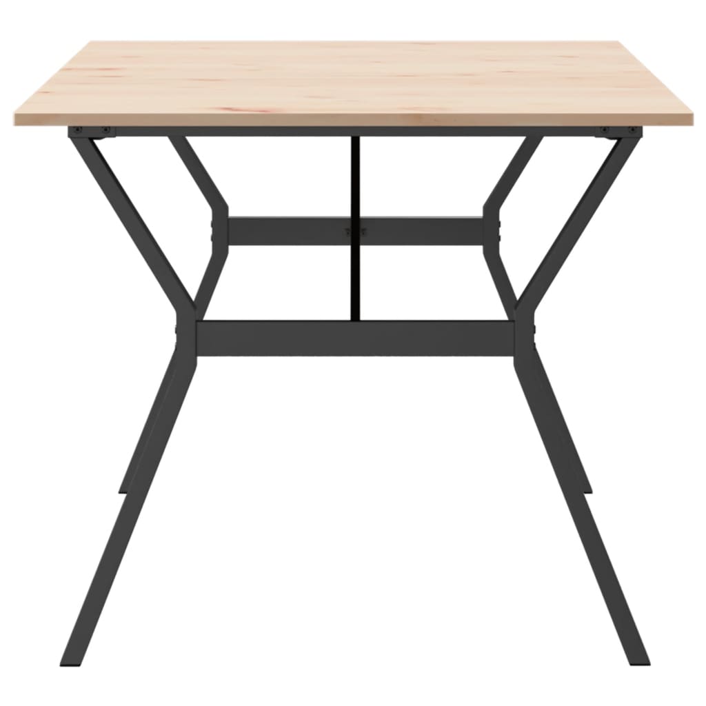 Tavolo da Pranzo Telaio a Y 180x90x75 cm Legno Pino e Acciaio | homemem39