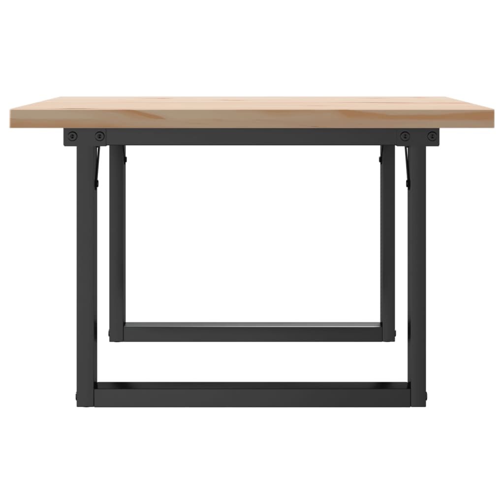 Tavolino Salotto Telaio a O 60x60x40,5cm Legno Pino e Acciaio | homemem39