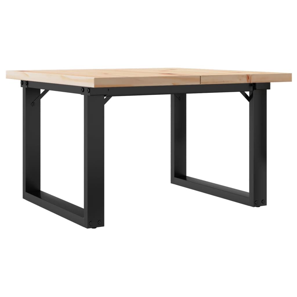Tavolino Salotto Telaio a O 60x60x40,5cm Legno Pino e Acciaio | homemem39