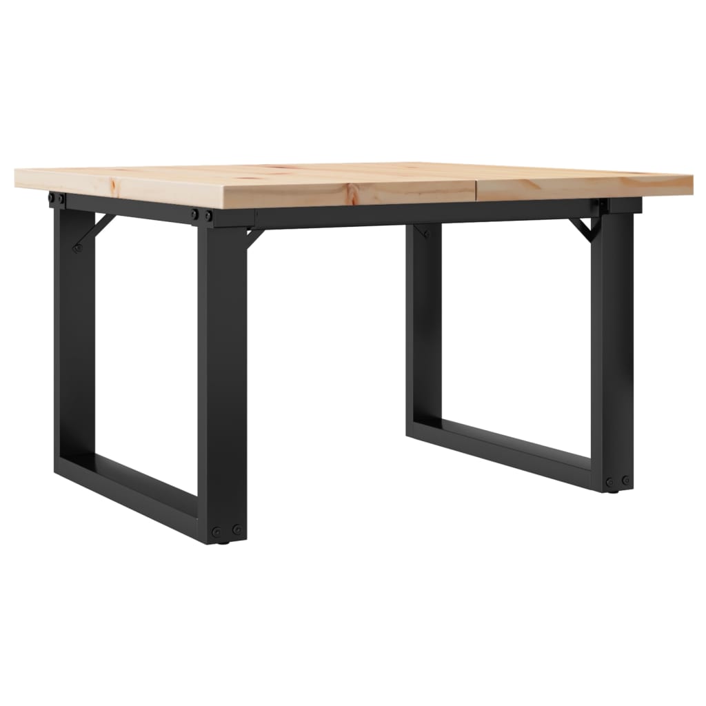 Tavolino Salotto Telaio a O 70x70x40,5cm Legno Pino e Acciaio | homemem39