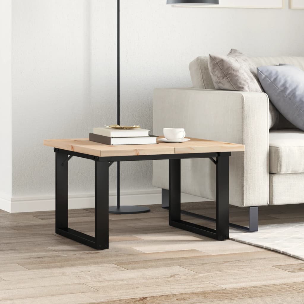 Tavolino Salotto Telaio a O 70x70x40,5cm Legno Pino e Acciaio | homemem39