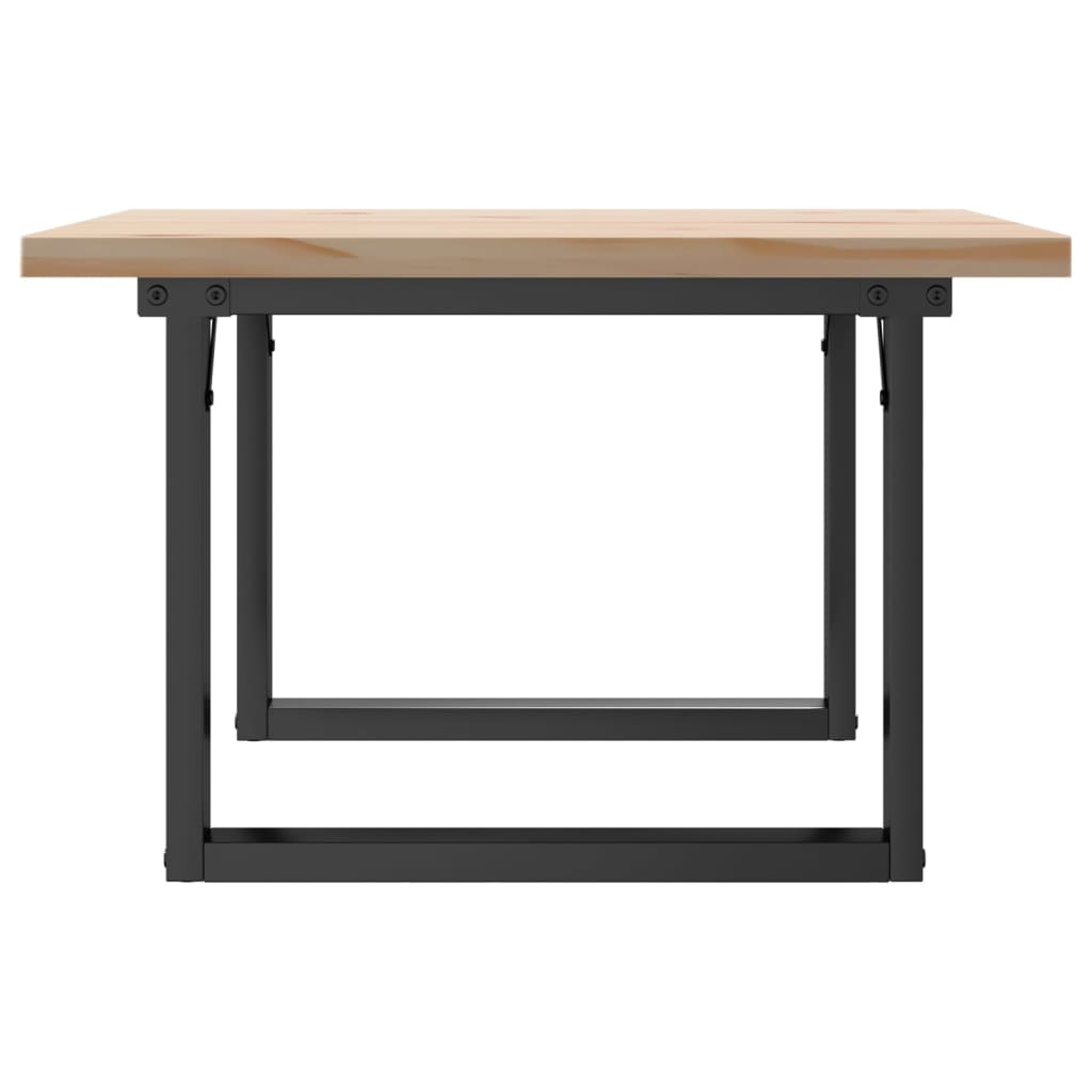Tavolino Salotto Telaio a O 70x70x40,5cm Legno Pino e Acciaio | homemem39