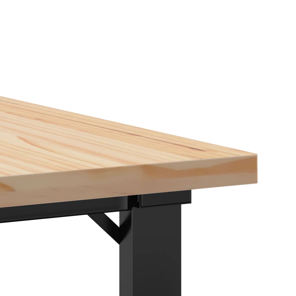 Tavolino Salotto Telaio a O 70x70x40,5cm Legno Pino e Acciaio | homemem39