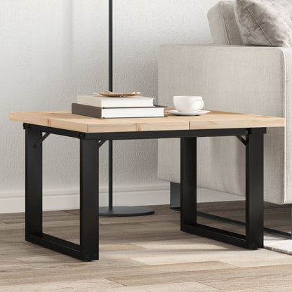 Tavolino Salotto Telaio a O 70x70x40,5cm Legno Pino e Acciaio