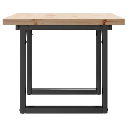Tavolino Salotto Telaio a O 80x50x40,5cm Legno Pino e Acciaio