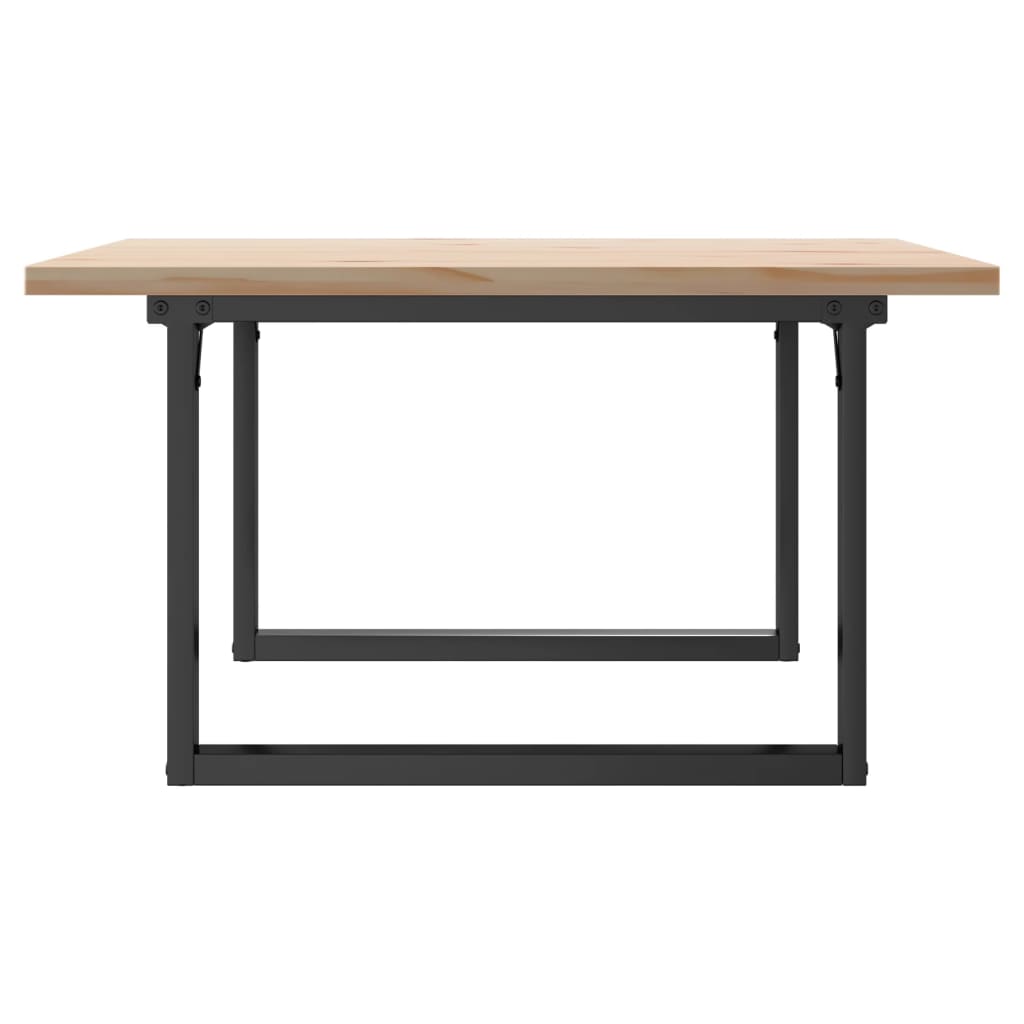 Tavolino Salotto Telaio a O 80x80x45,5cm Legno Pino e Acciaio | homemem39