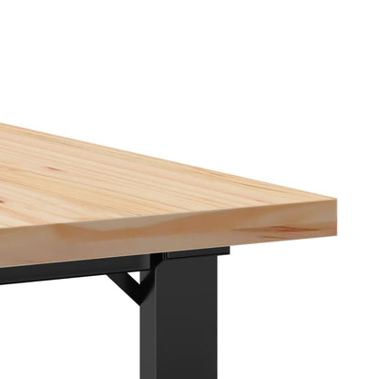 Tavolino Salotto Telaio a O 80x80x45,5cm Legno Pino e Acciaio | homemem39