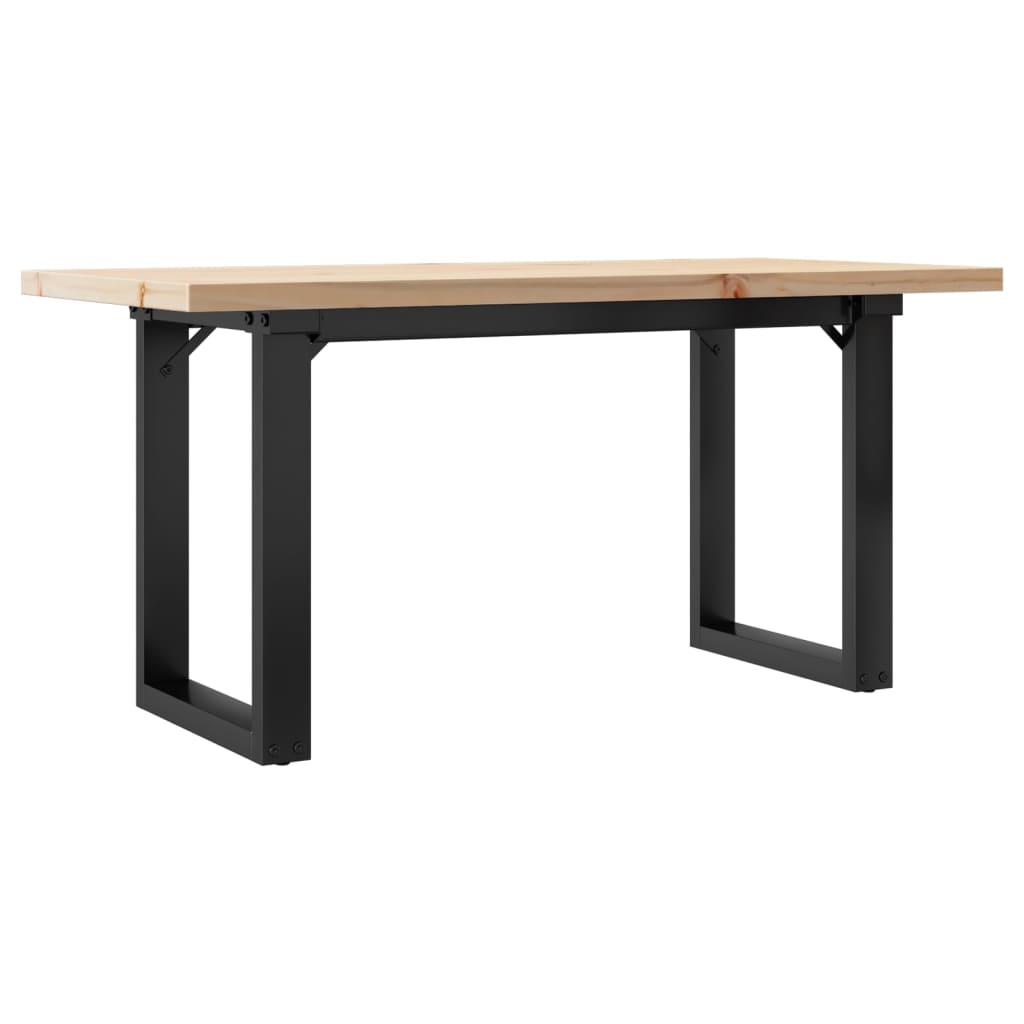 Tavolino Salotto Telaio a O 90x40x45,5cm Legno Pino e Acciaio