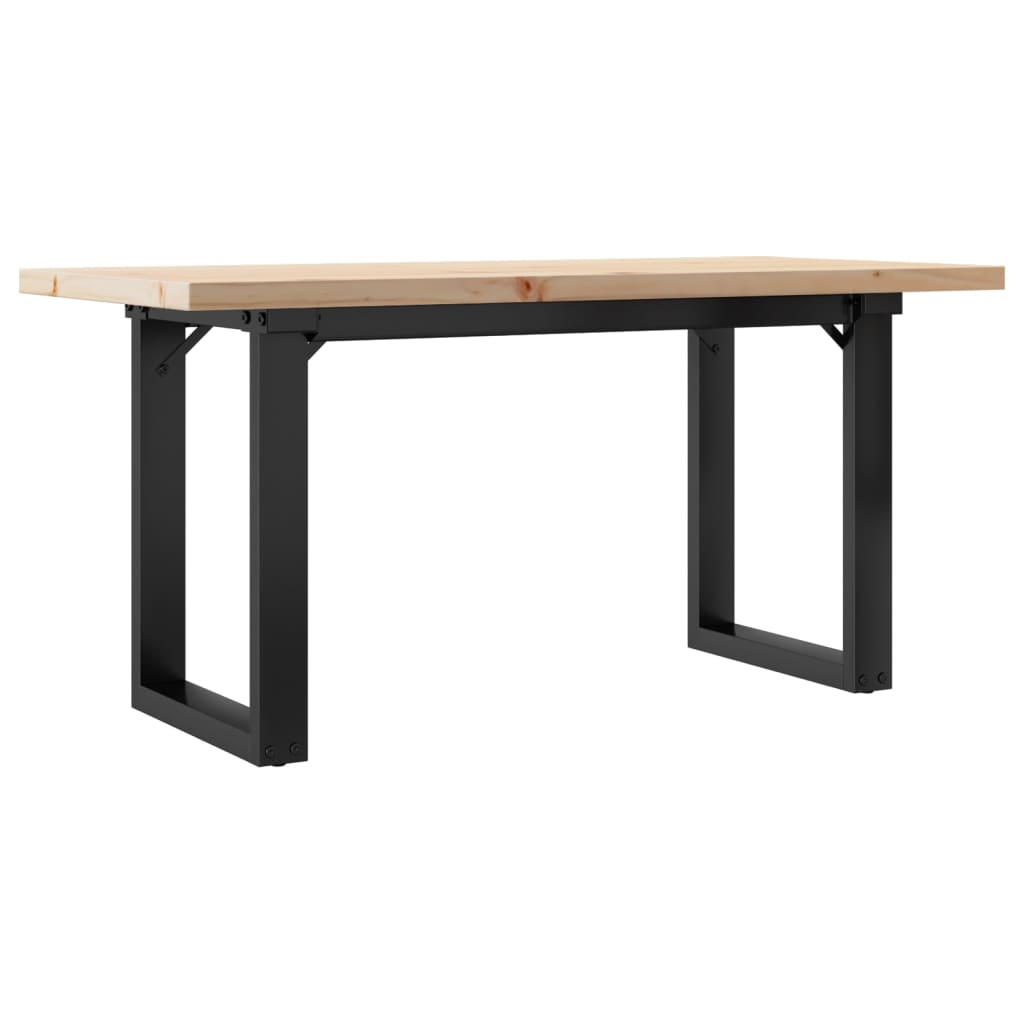Tavolino Salotto Telaio a O 90x40x45,5cm Legno Pino e Acciaio | homemem39