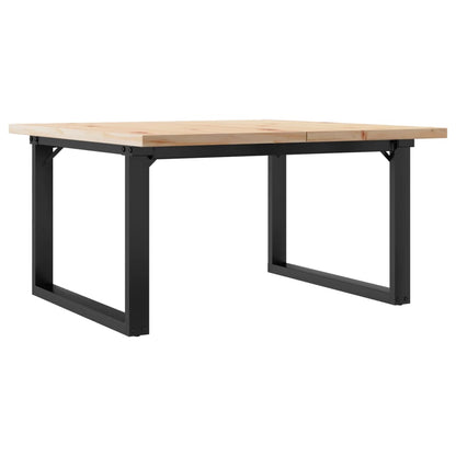 Tavolino Salotto Telaio a O 90x90x45,5 cm Legno Pino e Acciaio | homemem39