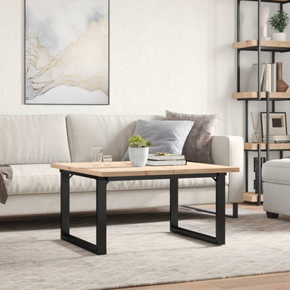 Tavolino Salotto Telaio a O 90x90x45,5 cm Legno Pino e Acciaio | homemem39