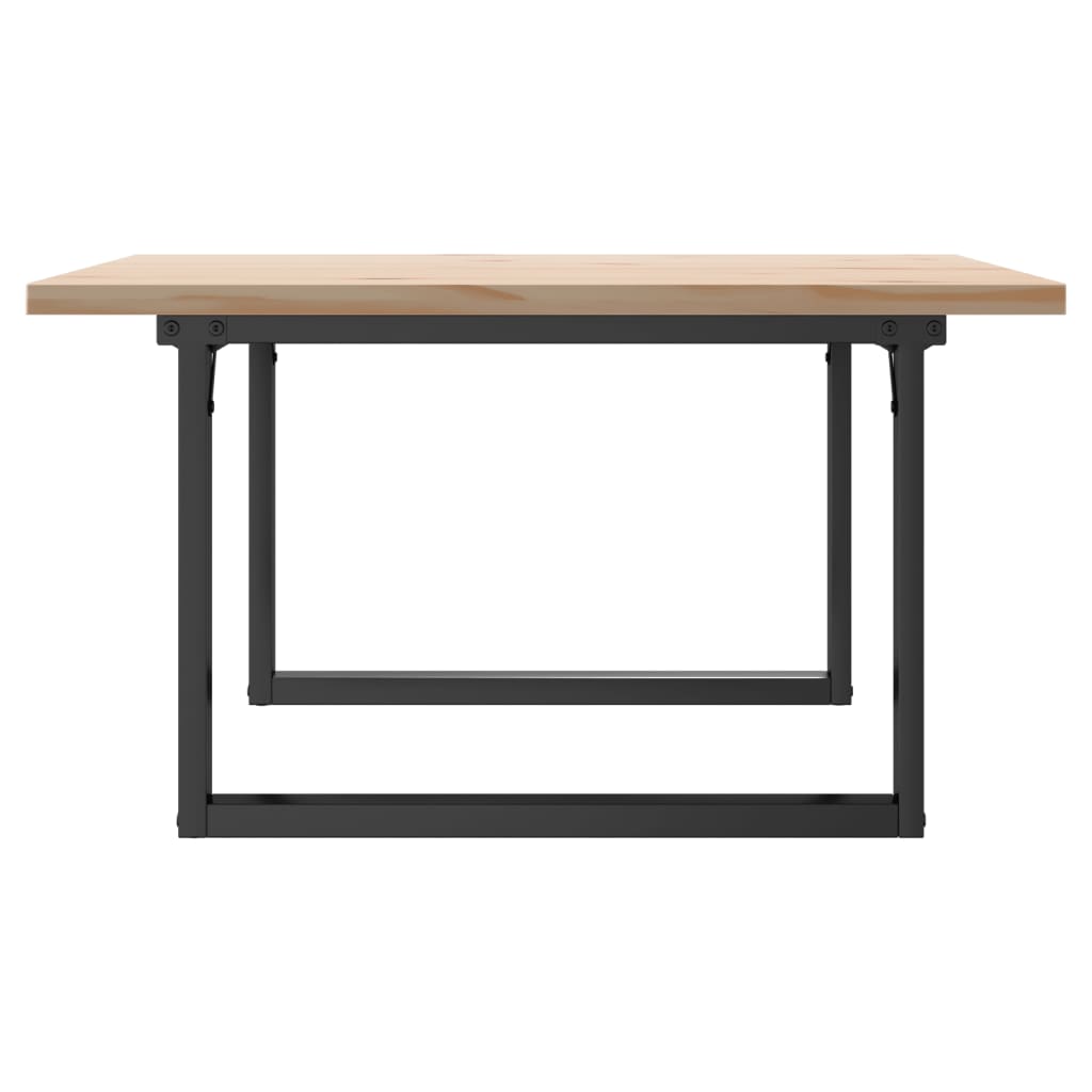 Tavolino Salotto Telaio a O 90x90x45,5 cm Legno Pino e Acciaio | homemem39