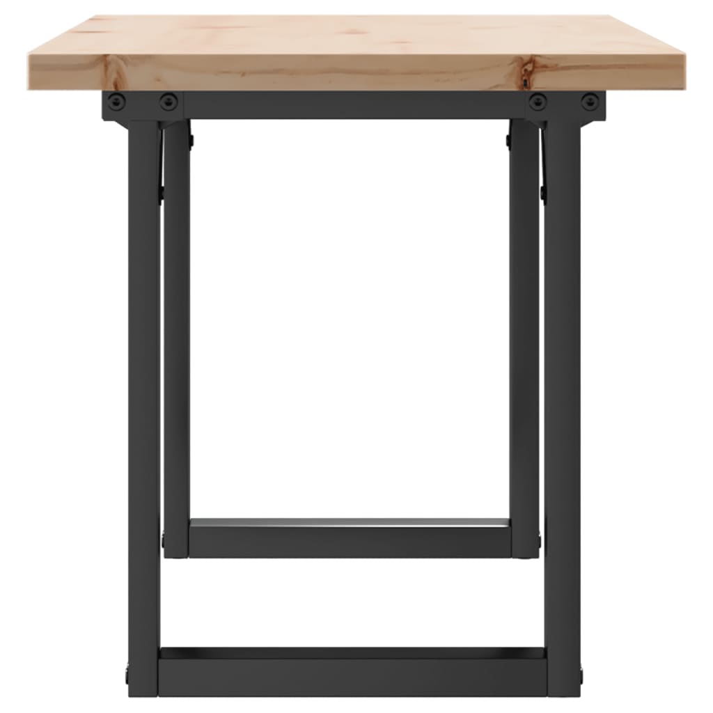 Tavolino Salotto Telaio a O 100x50x45,5 cm Legno Pino e Acciaio