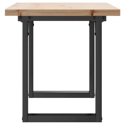 Tavolino Salotto Telaio a O 100x50x45,5 cm Legno Pino e Acciaio