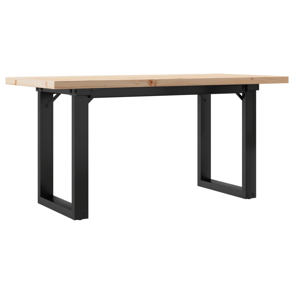 Tavolino Salotto Telaio a O 100x50x45,5 cm Legno Pino e Acciaio