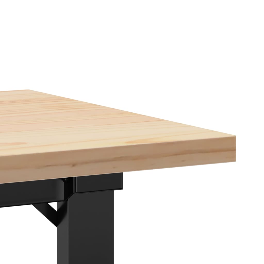 Tavolino Salotto Telaio a O 100x50x45,5 cm Legno Pino e Acciaio