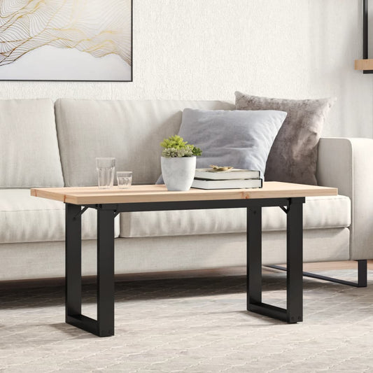 Tavolino Salotto Telaio a O 100x50x45,5 cm Legno Pino e Acciaio
