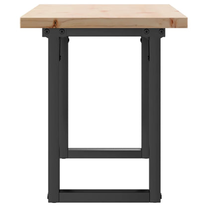 Tavolino Salotto Telaio a O 110x40x45,5 cm Legno Pino e Acciaio | homemem39
