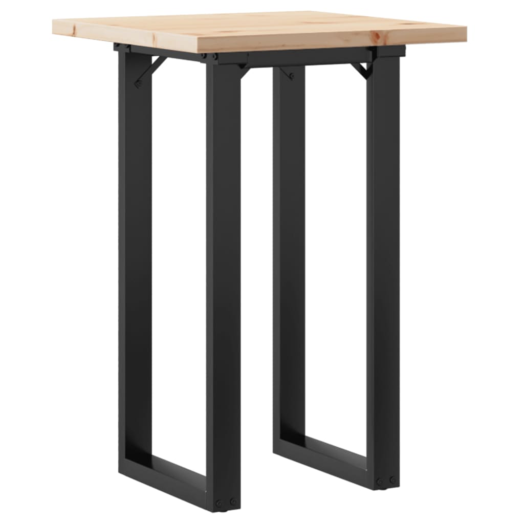 Tavolo da Pranzo Telaio a O 50x50x75,5 cm Legno Pino e Acciaio | homemem39