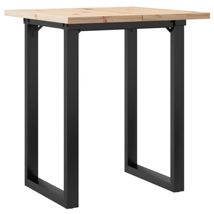 Tavolo da Pranzo Telaio a O 60x60x75,5 cm Legno Pino e Acciaio | homemem39