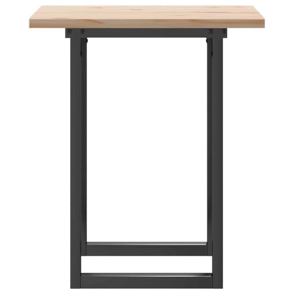 Tavolo da Pranzo Telaio a O 60x60x75,5 cm Legno Pino e Acciaio | homemem39