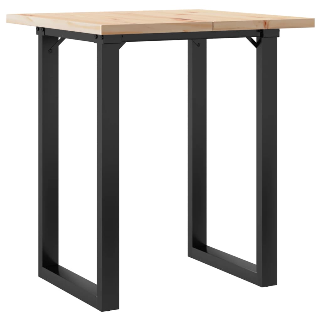 Tavolo da Pranzo Telaio a O 60x60x75,5 cm Legno Pino e Acciaio | homemem39
