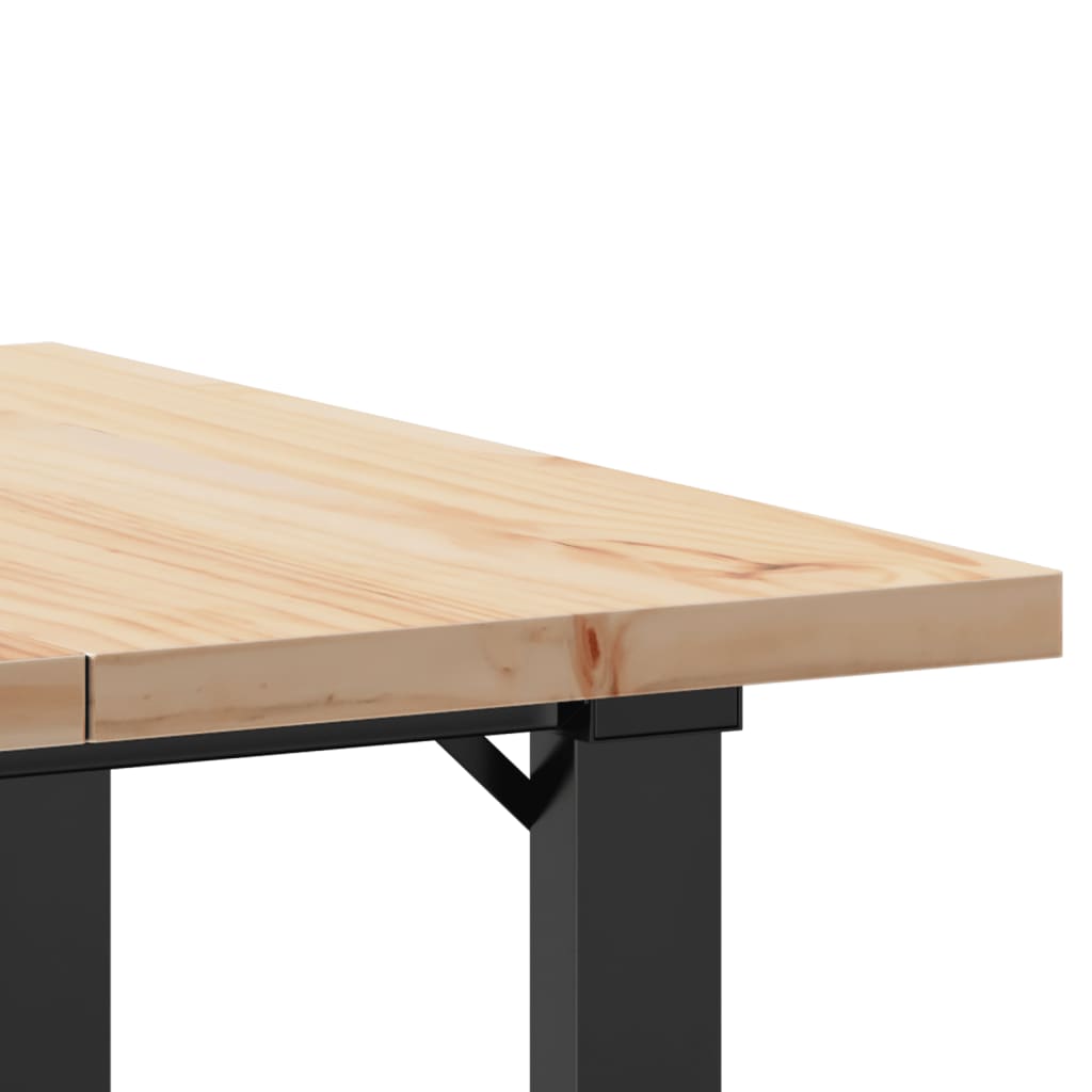 Tavolo da Pranzo Telaio a O 60x60x75,5 cm Legno Pino e Acciaio | homemem39