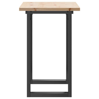 Tavolo da Pranzo Telaio a O 80x50x75,5 cm Legno Pino e Acciaio | homemem39