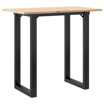 Tavolo da Pranzo Telaio a O 80x50x75,5 cm Legno Pino e Acciaio | homemem39