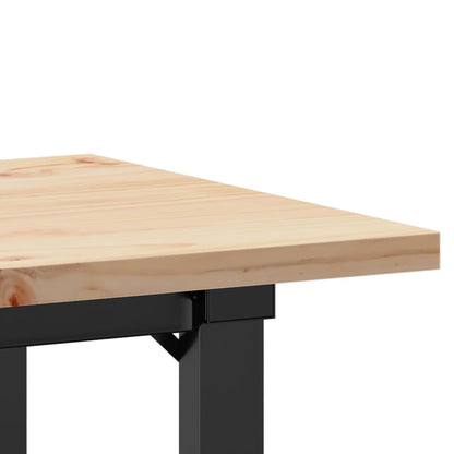 Tavolo da Pranzo Telaio a O 80x50x75,5 cm Legno Pino e Acciaio | homemem39